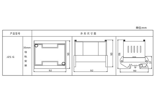 jzs g 53端子排靜態延時中間繼電器開孔尺寸及主要用途 上海上繼科技